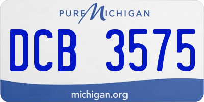 MI license plate DCB3575