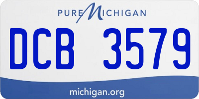 MI license plate DCB3579