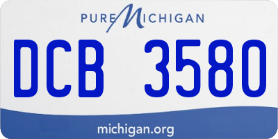 MI license plate DCB3580