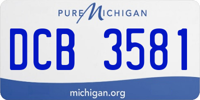 MI license plate DCB3581