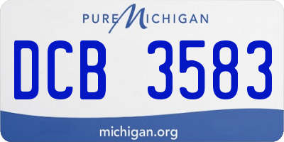 MI license plate DCB3583