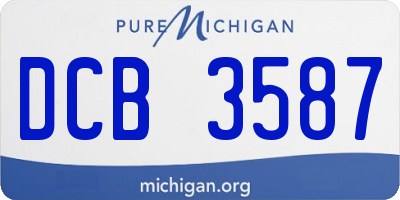 MI license plate DCB3587