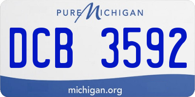 MI license plate DCB3592