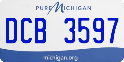 MI license plate DCB3597