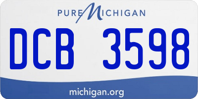MI license plate DCB3598