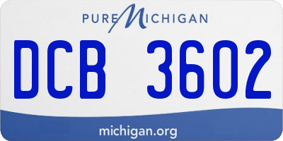 MI license plate DCB3602