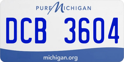 MI license plate DCB3604
