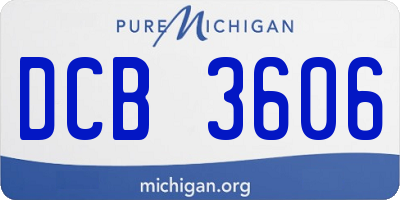 MI license plate DCB3606