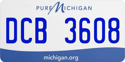 MI license plate DCB3608