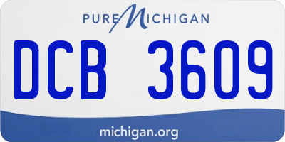 MI license plate DCB3609