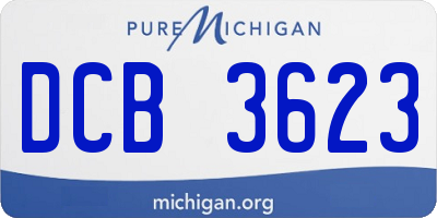 MI license plate DCB3623