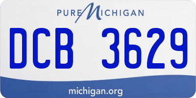 MI license plate DCB3629
