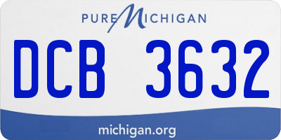 MI license plate DCB3632