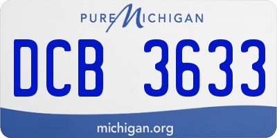 MI license plate DCB3633