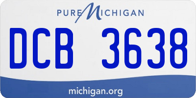 MI license plate DCB3638