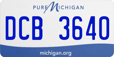 MI license plate DCB3640