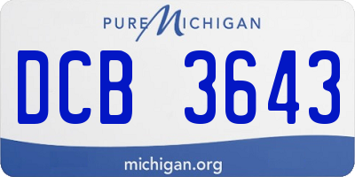 MI license plate DCB3643