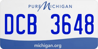 MI license plate DCB3648