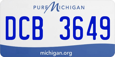 MI license plate DCB3649