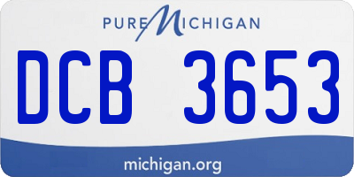 MI license plate DCB3653