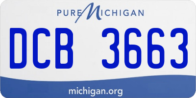 MI license plate DCB3663