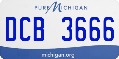MI license plate DCB3666