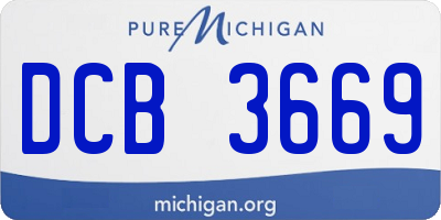 MI license plate DCB3669