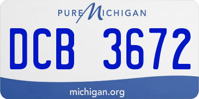 MI license plate DCB3672