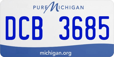 MI license plate DCB3685