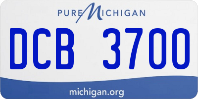 MI license plate DCB3700