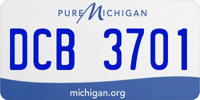MI license plate DCB3701
