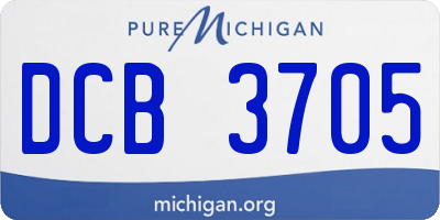 MI license plate DCB3705