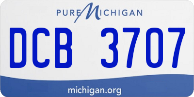 MI license plate DCB3707