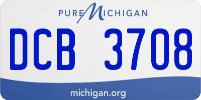 MI license plate DCB3708