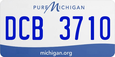 MI license plate DCB3710