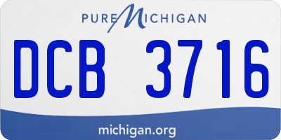 MI license plate DCB3716