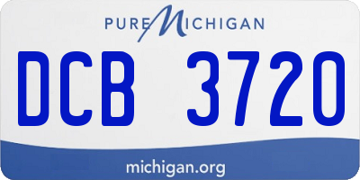MI license plate DCB3720