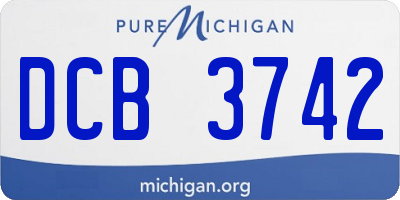 MI license plate DCB3742
