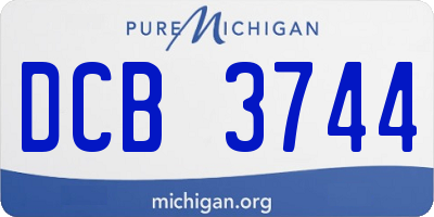 MI license plate DCB3744