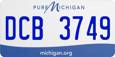 MI license plate DCB3749