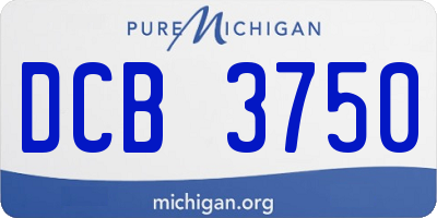 MI license plate DCB3750
