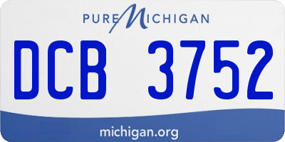 MI license plate DCB3752
