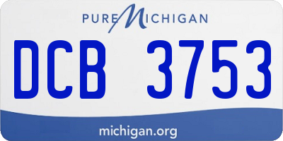 MI license plate DCB3753