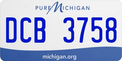 MI license plate DCB3758