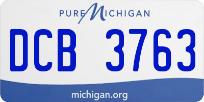 MI license plate DCB3763