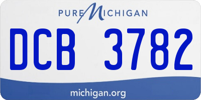 MI license plate DCB3782
