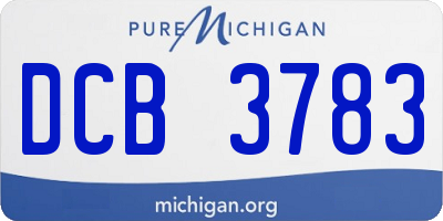 MI license plate DCB3783