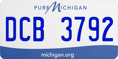 MI license plate DCB3792