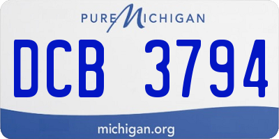 MI license plate DCB3794