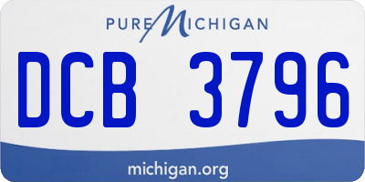 MI license plate DCB3796